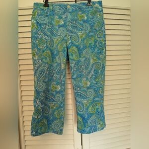 Bright paisley print capris by chaps size 14
